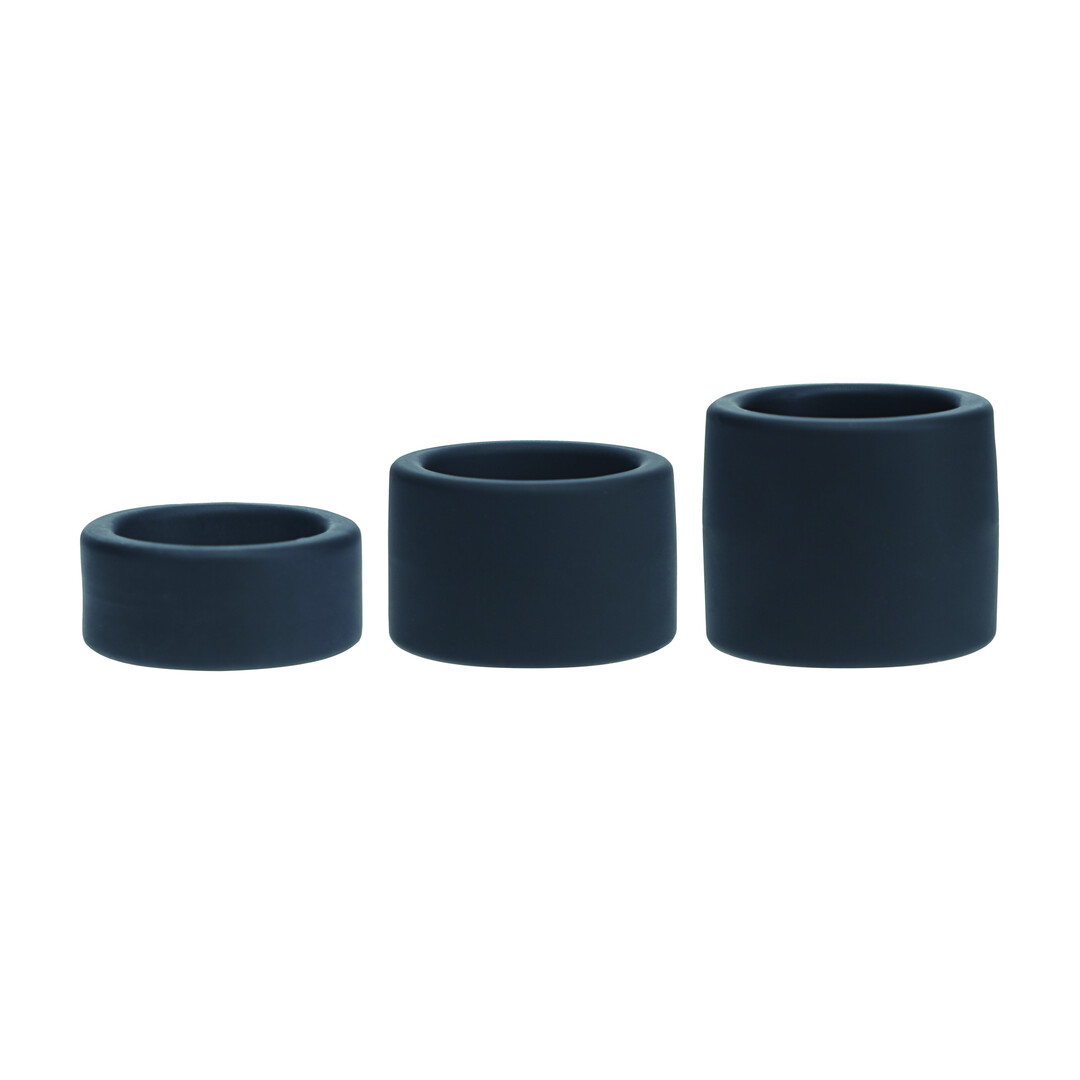 Vloeibare Siliconen Balriem Set van 3 - S/M/L - Zwart