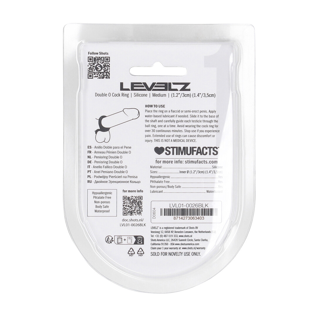 Double O Silicone Cockring - M - Zwart