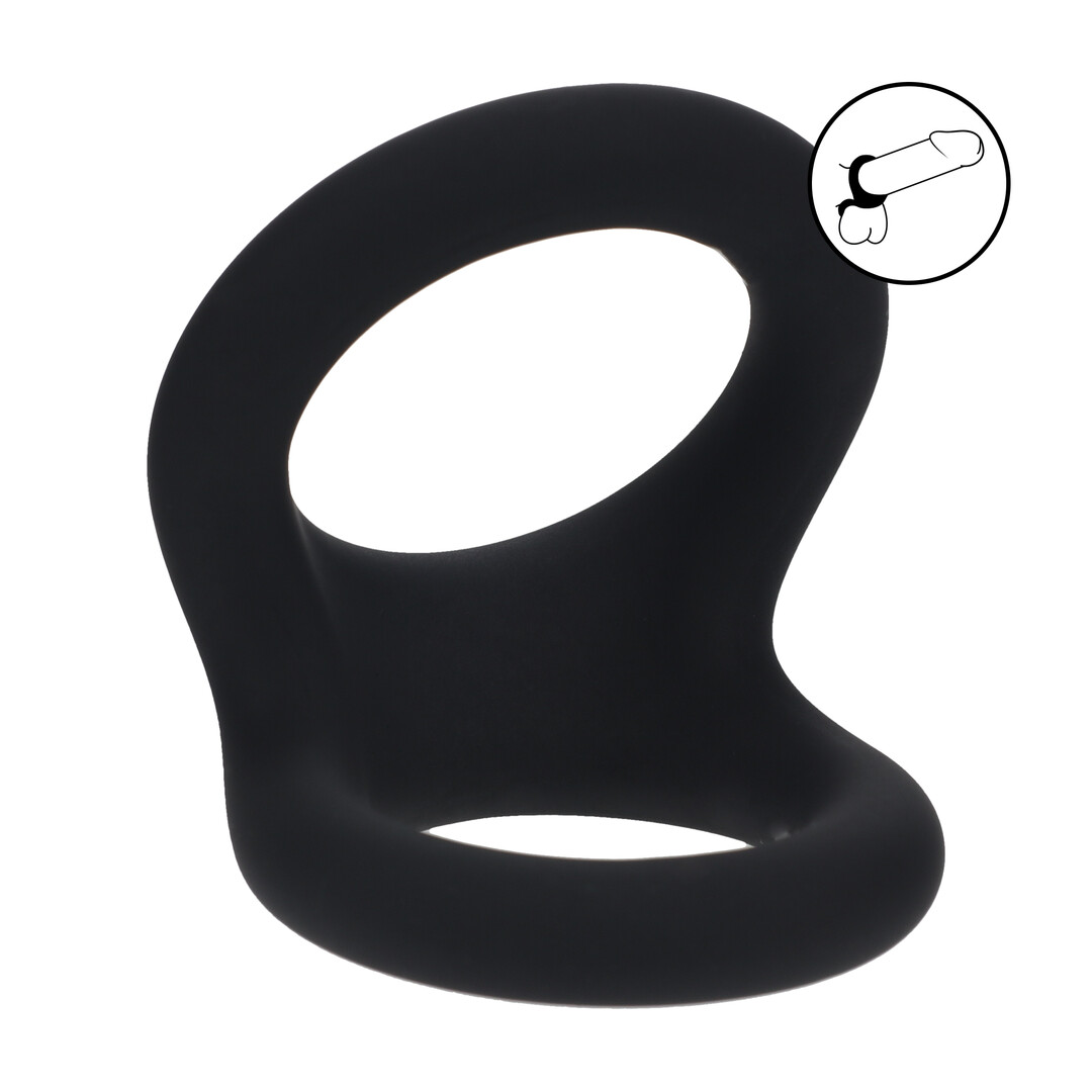 Double O Silicone Cockring - M - Zwart