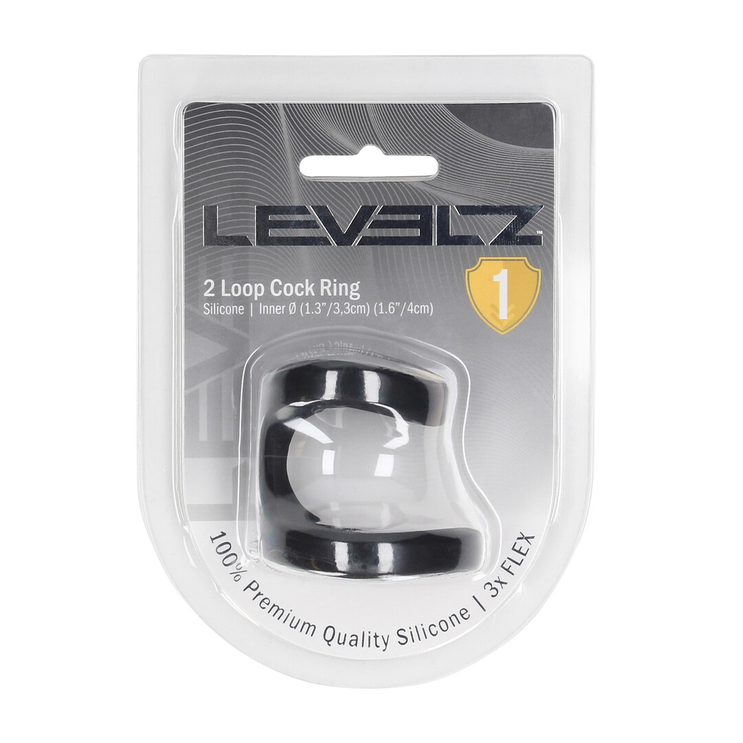 Levelz - 2 Loop Siliconen Cockring - Zwart