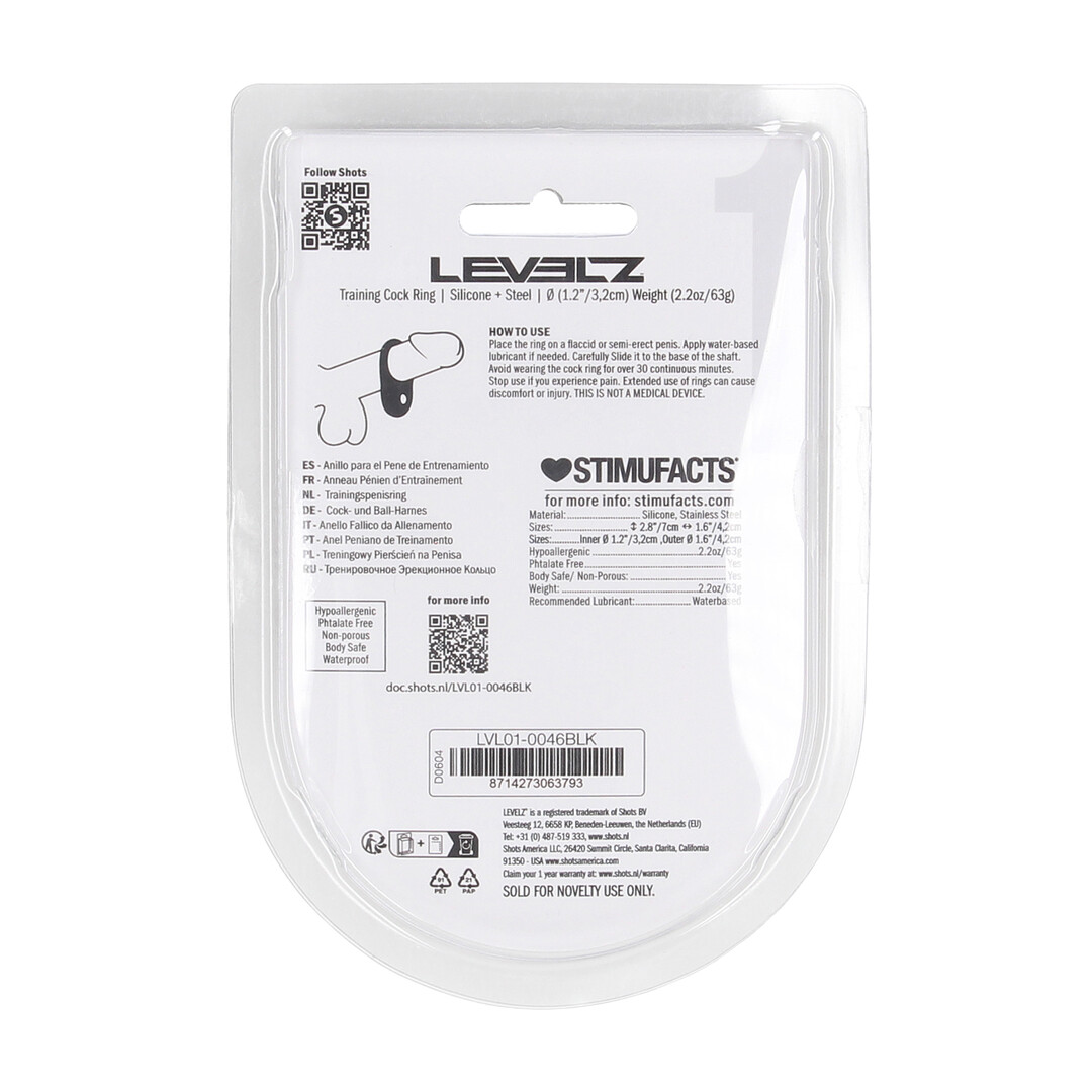 Siliconen Trainings Cockring - S - Zwart