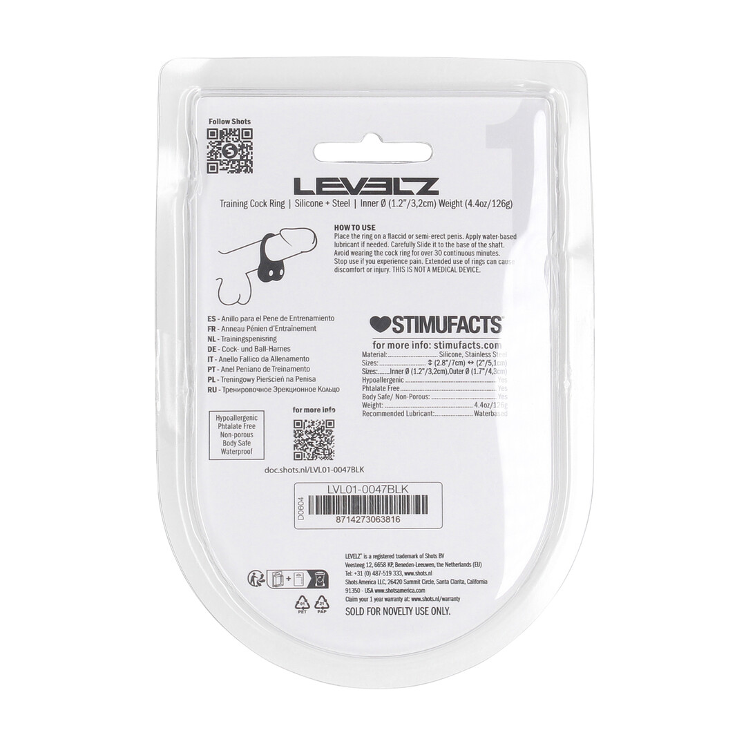 Siliconen Trainings Cockring - M - Zwart