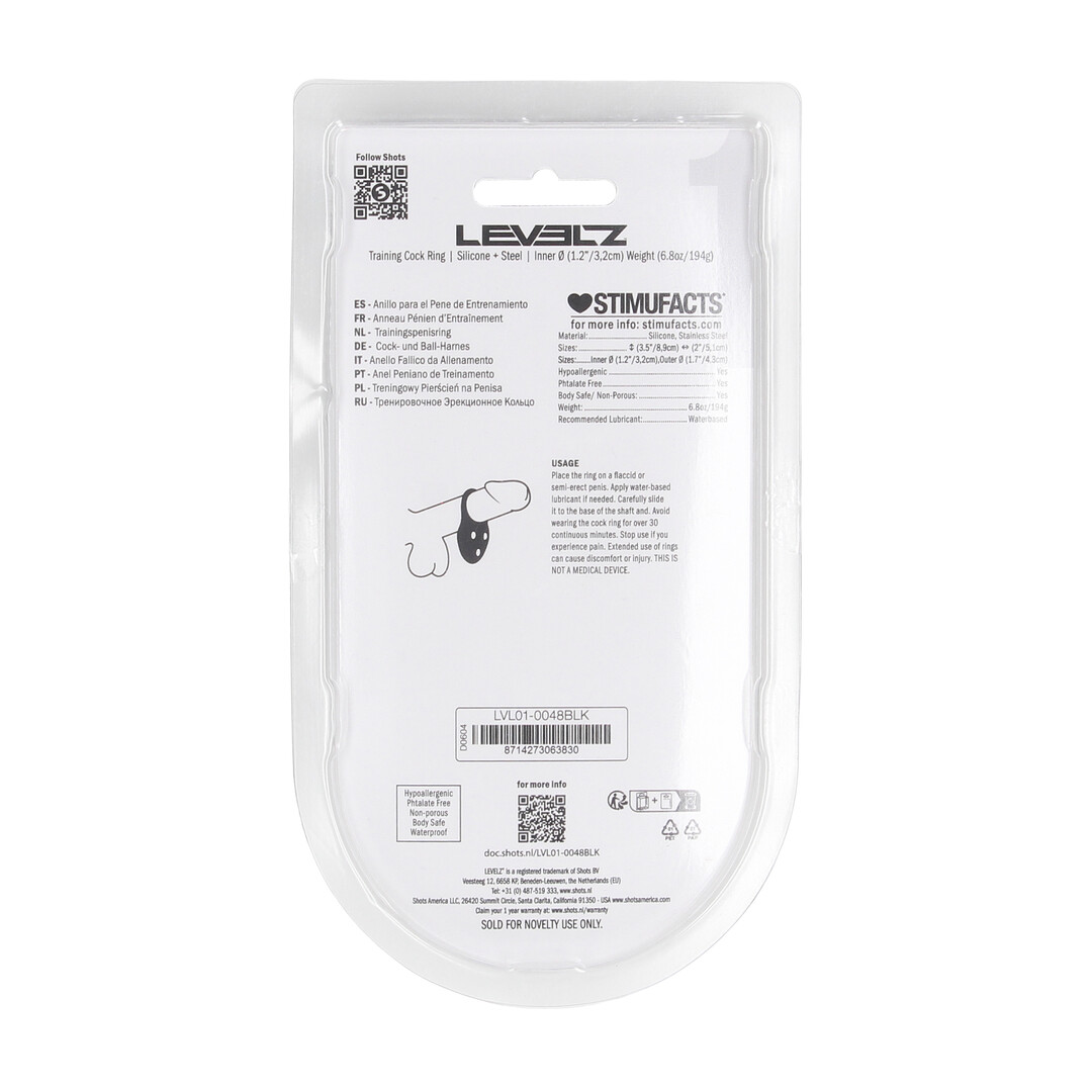 Siliconen Trainings Cockring - L - Zwart