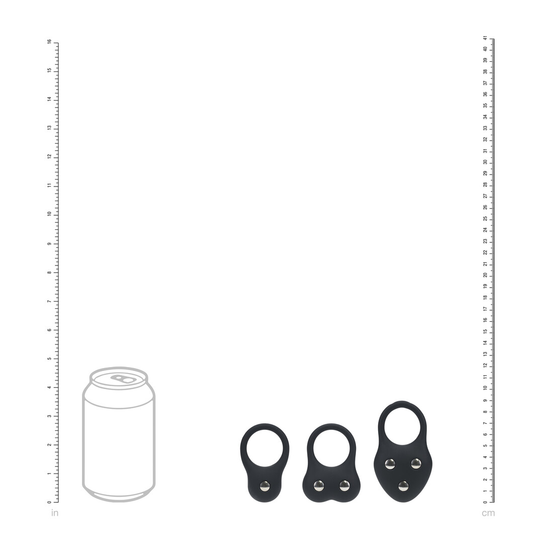 Siliconen Trainings Cockring Set van 3 - S/M/L - Zwart