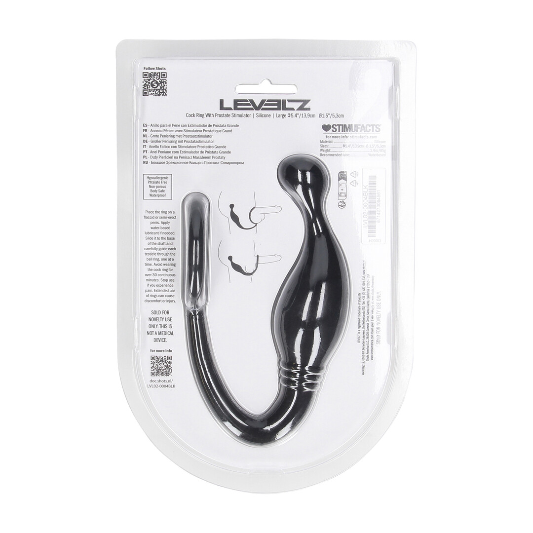 Siliconen Cockring met Prostaatstimulator - L - Zwart