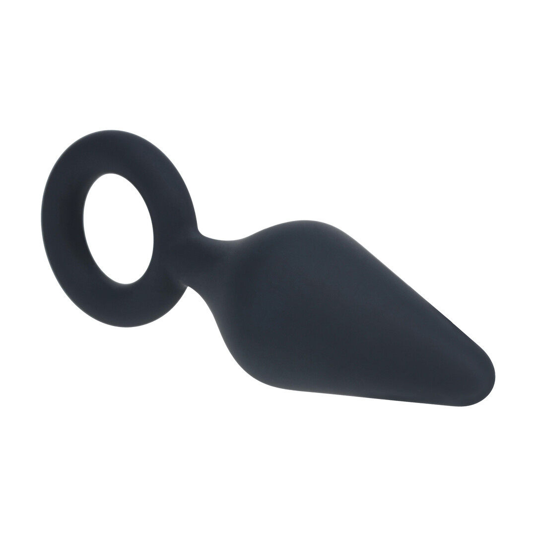 Siliconen Anale Plug met Luss - S - Zwart