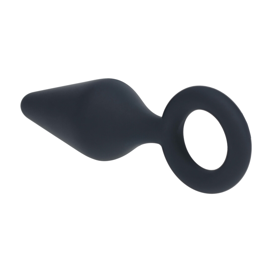 Siliconen Anale Plug met Luss - S - Zwart