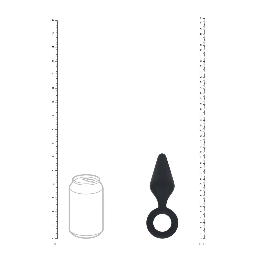 Siliconen Anale Plug met Lus - L - Zwart