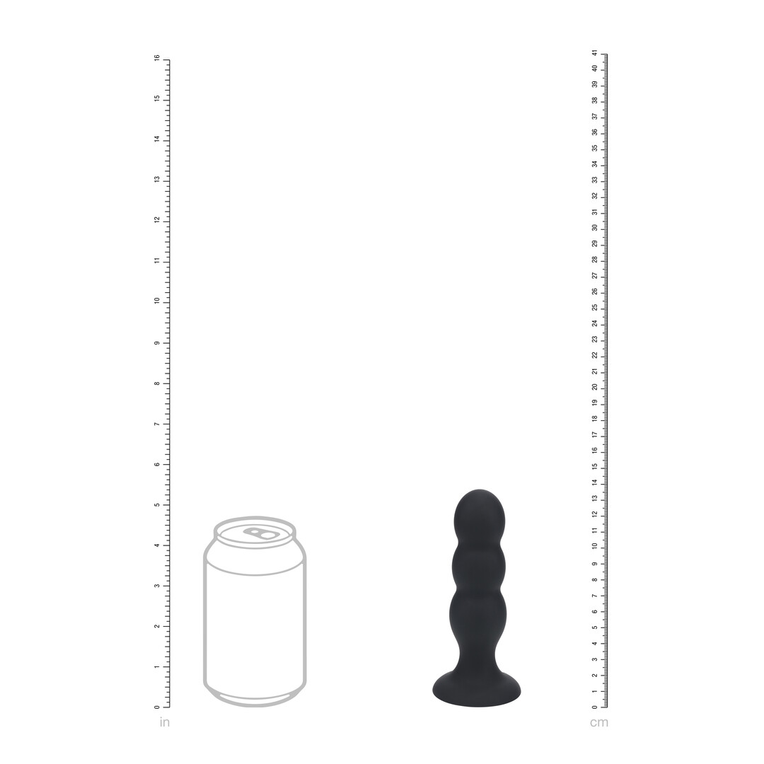 Tri Rattle Liquid Silicone Anale Plug - L - Zwart