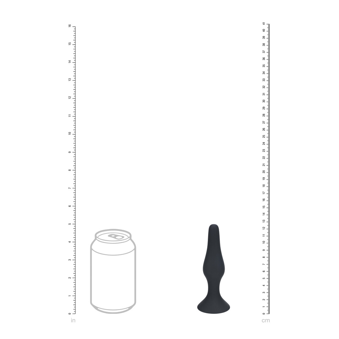 Slanke Siliconen Anale Plug - L - Zwart