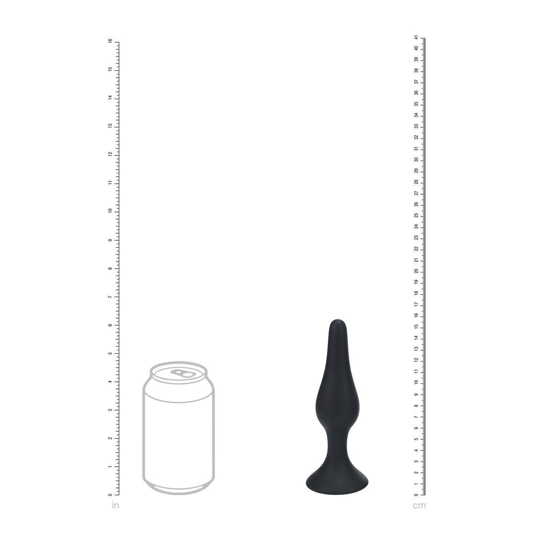 Slim Siliconen Anale Plug - XL - Zwart