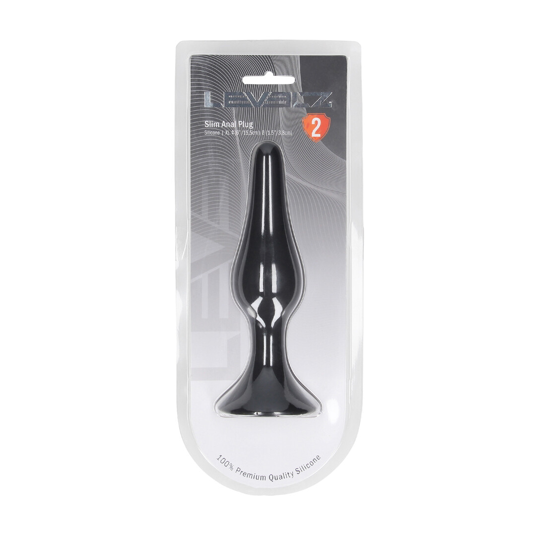 Slim Siliconen Anale Plug - XL - Zwart