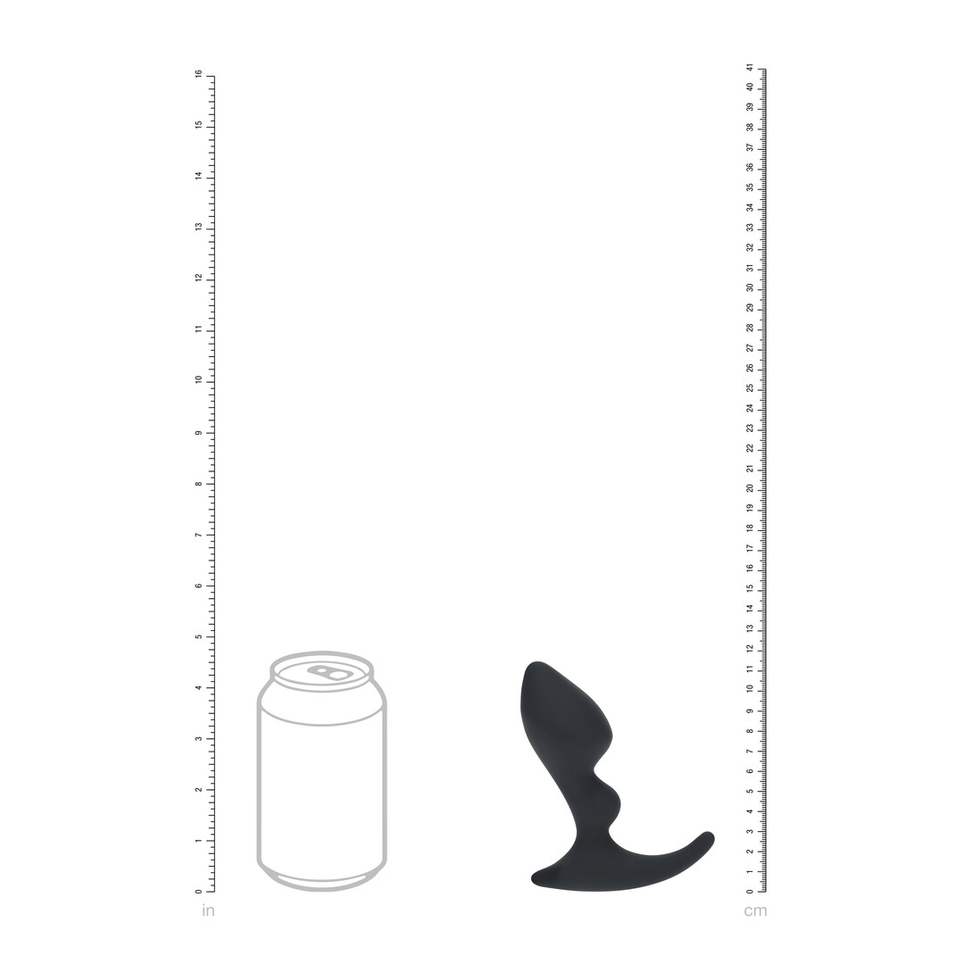 Dubbele Ripple Siliconen Prostaat Massager - Zwart