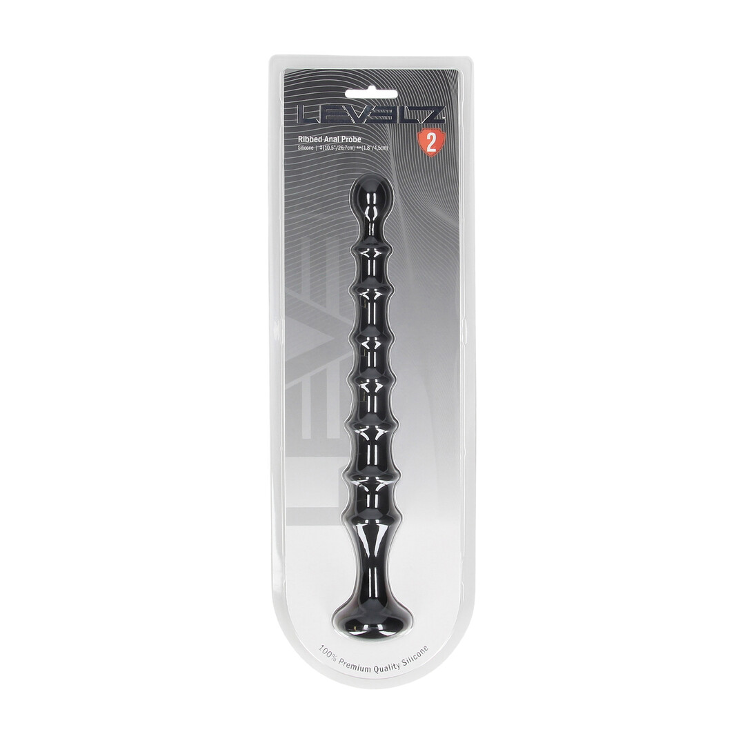 Levelz - Geribbelde Siliconen Flared Anale Probe - Zwart