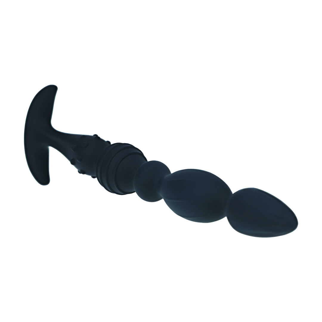 Levelz - Multi Textured Silicone Flared Anale Probe - Zwart