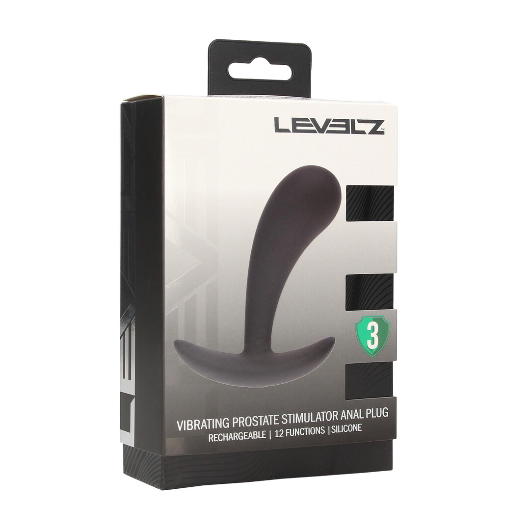 Levelz - Vibrerende Siliconen Prostaat Stimulator Anale Plug - S - Zwart