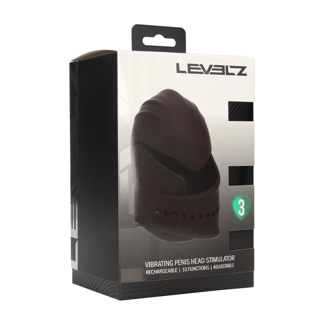 Levelz - Verstelbare Vibrerende Siliconen Penis Hoofd Stimulator - Zwart
