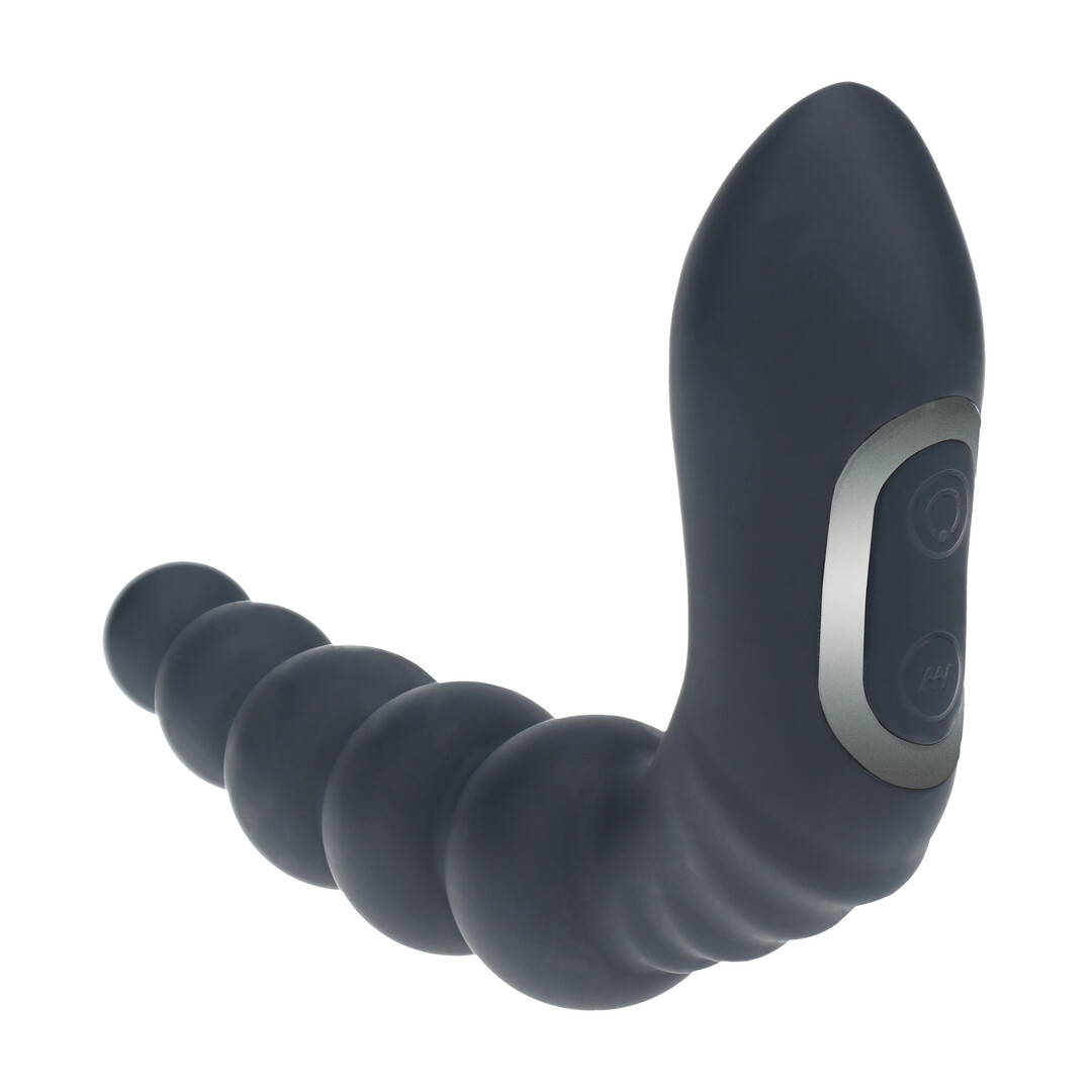 Levelz - Vibrerende Verwarmende Buigbare Tapping Beaded Siliconen Prostaat Stimulator - Zwart