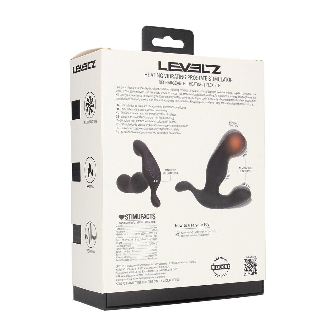 Levelz - Verwarmende en Vibrerende Silicone Prostaat Stimulator - Zwart