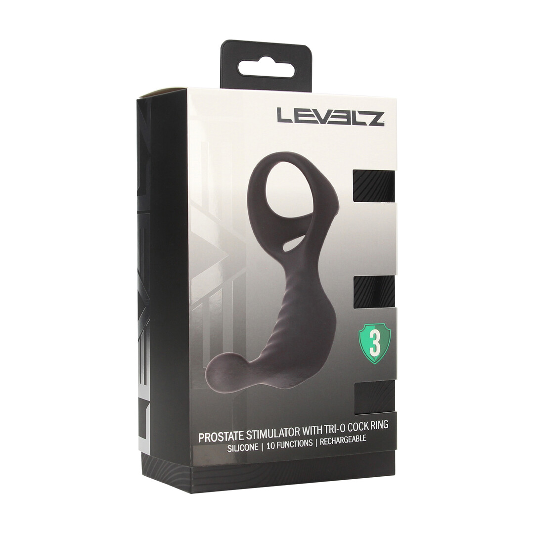 Levelz - Vibrerende Siliconen Prostaat Stimulator met Tri O Cockring - Zwart