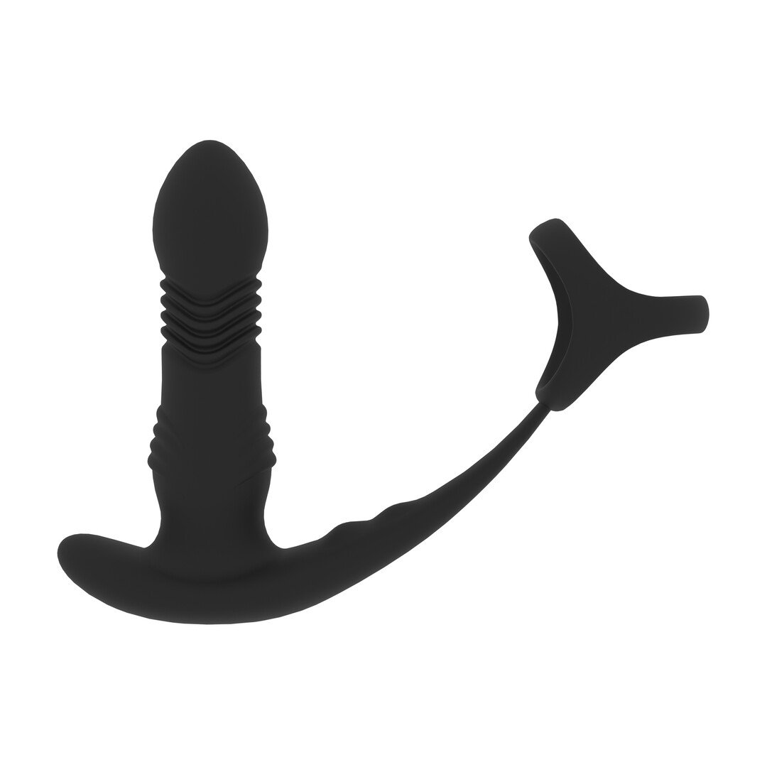 Levelz - Vibrerende en Duwende Siliconen Prostaatmassager met Tri O Cockring - Zwart