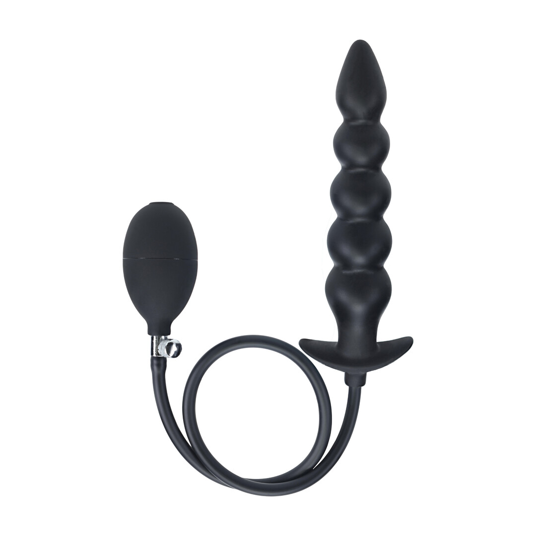 Levelz - Kralen Opblaasbare Siliconen Anale Plug - Zwart