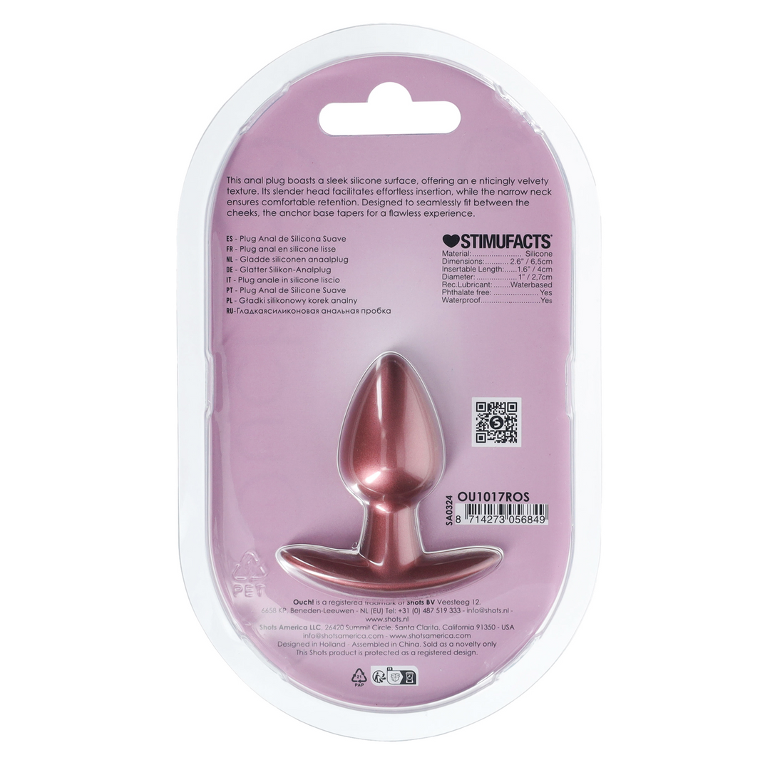 Ouch! - Zachte Silicone Anale Plug - Klein - 2,6 / 6,5 cm - Ros��