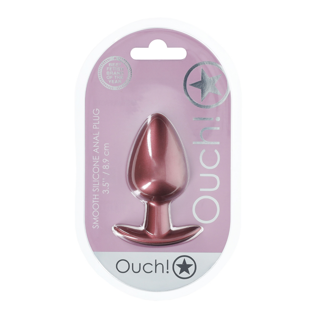 Ouch! - Gladde Siliconen Anale Plug - Groot - 3,5 / 8,9 cm - Ros��