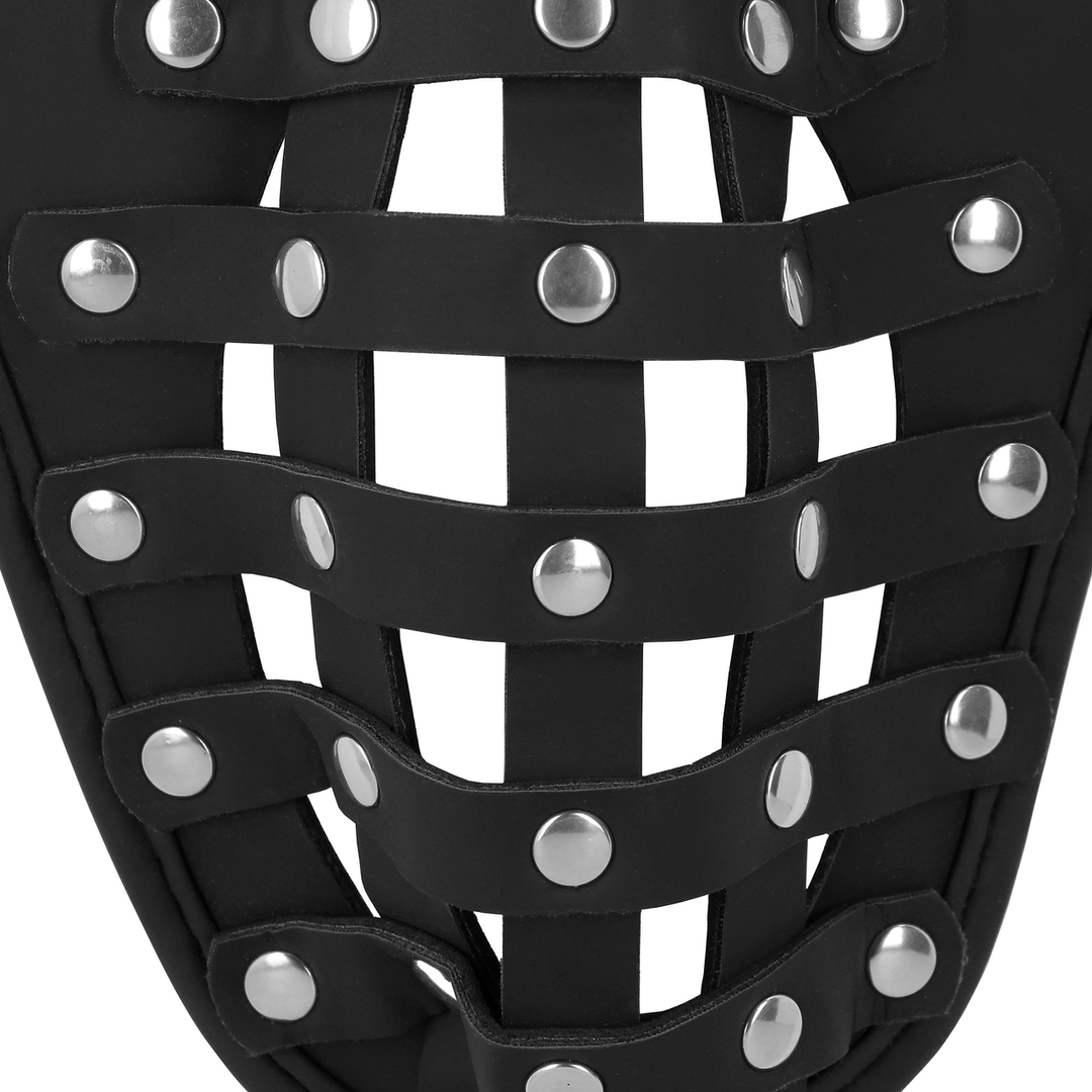 PU Leren Chastity Jock - Zwart