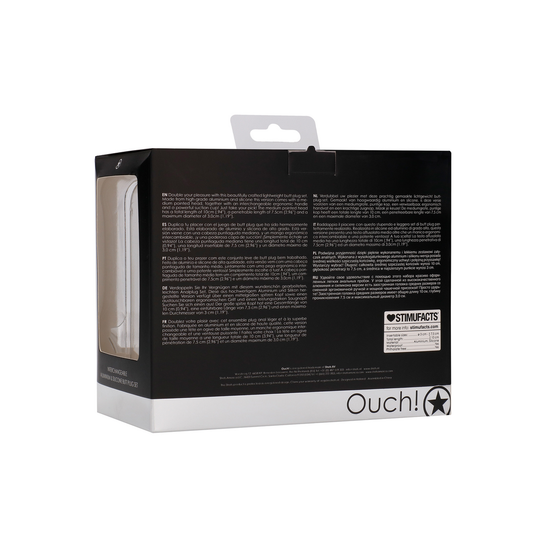 Ouch! - Interchangeable Butt Plug Set - Rounded - Medium