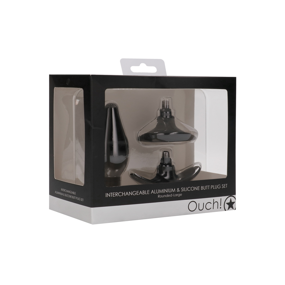 Ouch! - Interchangeable Butt Plug Set - Rounded - Large