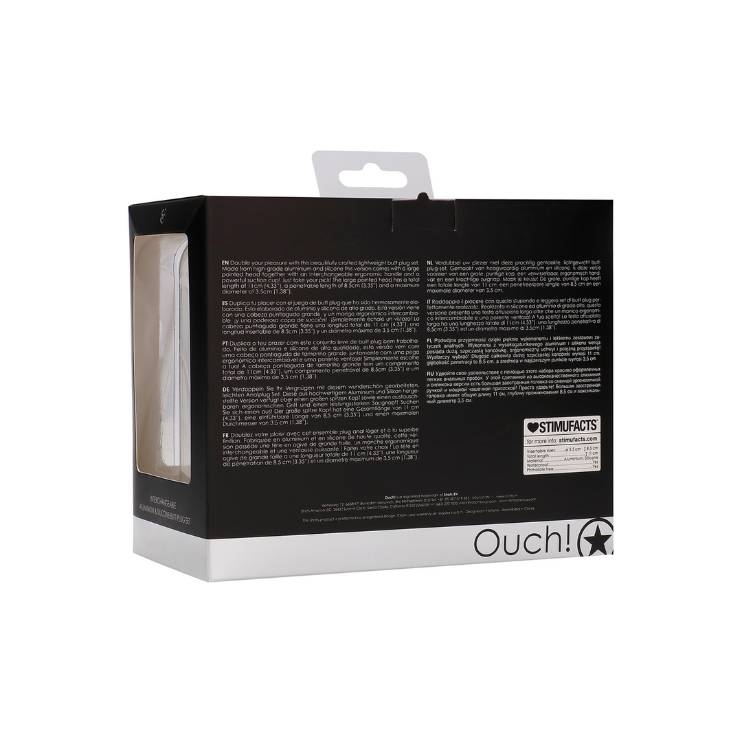 Ouch! - Interchangeable Butt Plug Set - Rounded - Large