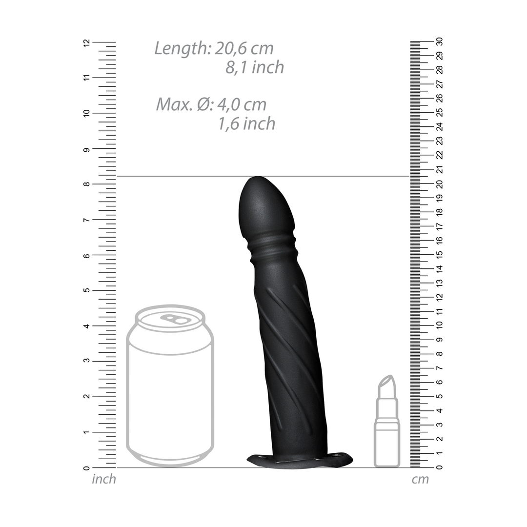 Ouch! - Twisted Hollow Strap-On - 20 cm - Zwart