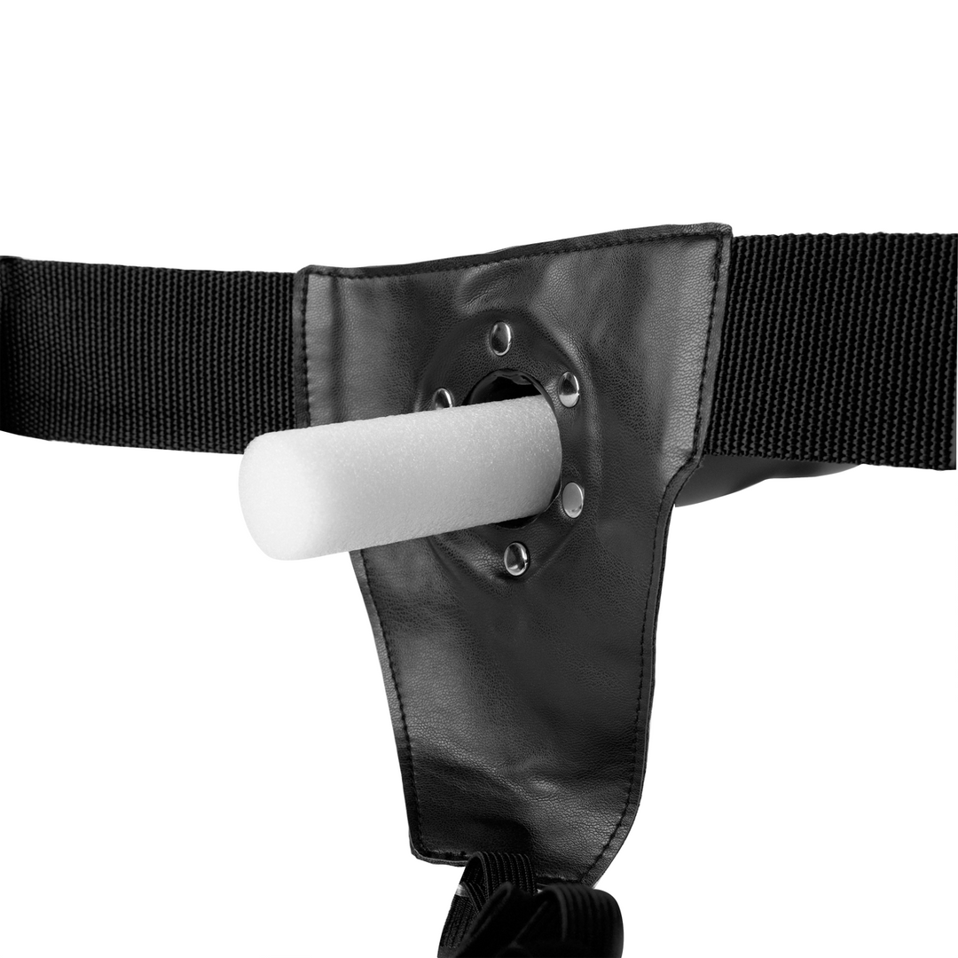 Ouch! - Textured Curved Hollow Strap-On - 8 / 20 cm - Gunmetal