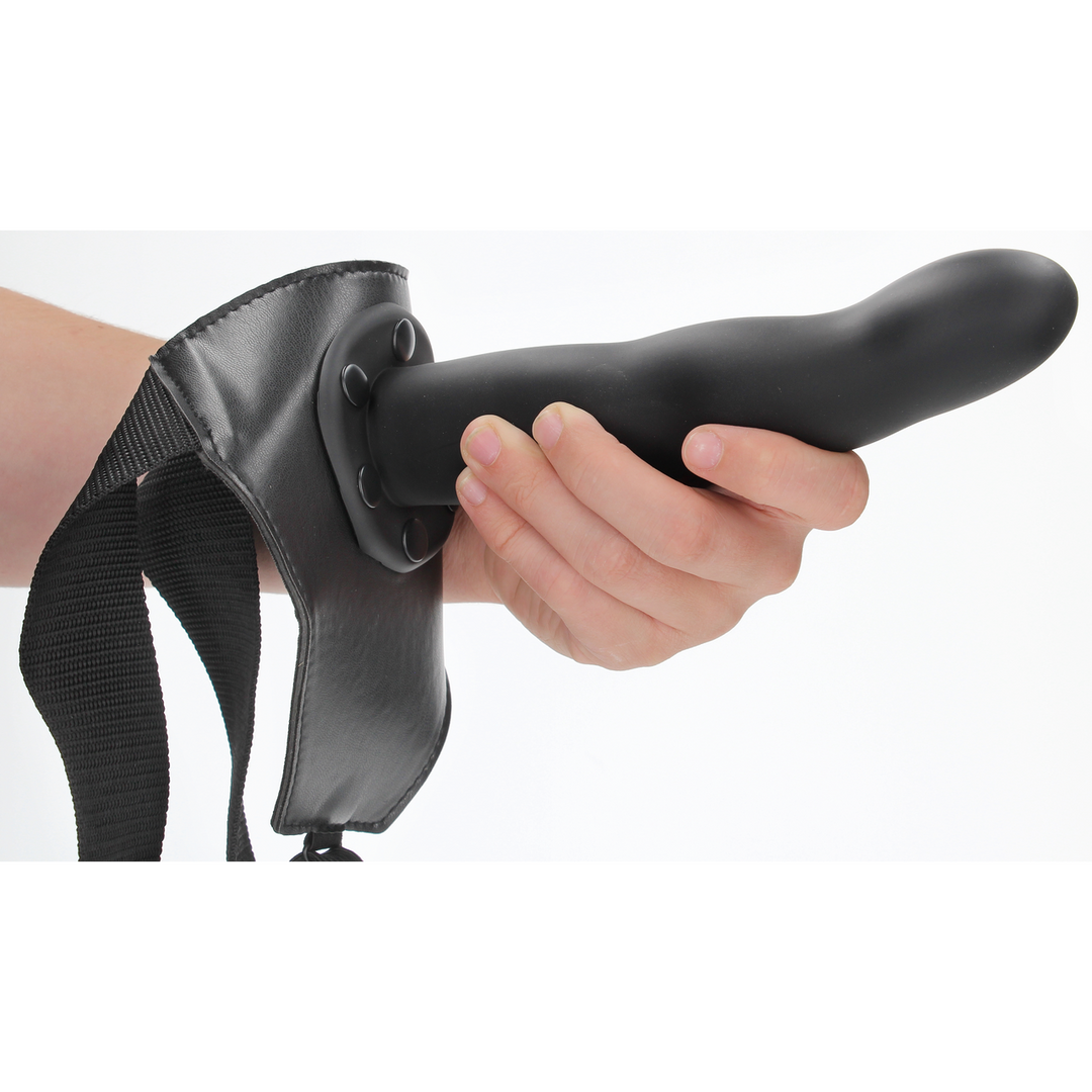 Ouch! - Gebogen Holle Strap-On - 8 / 20 cm - Zwart