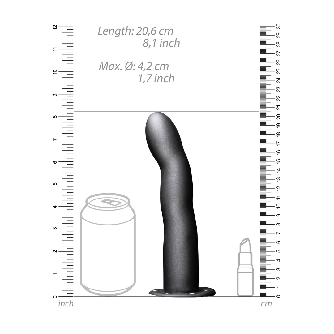 Ouch! - Gebogen Holle Strap-On - 8 / 20 cm - Gunmetal