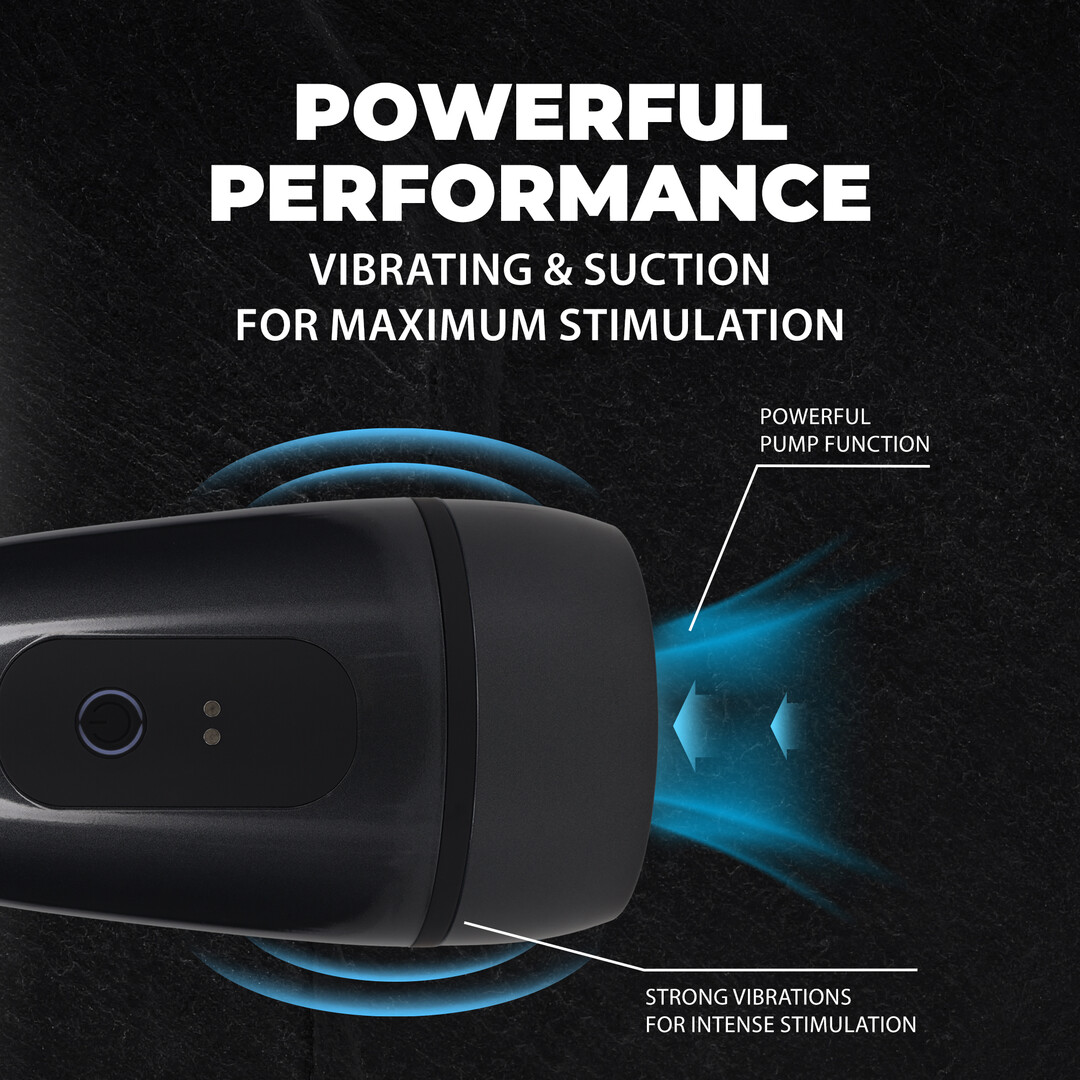 Pulsar - Negative Pressure Suction and Vibration Masturbator Pump - Gun Metal