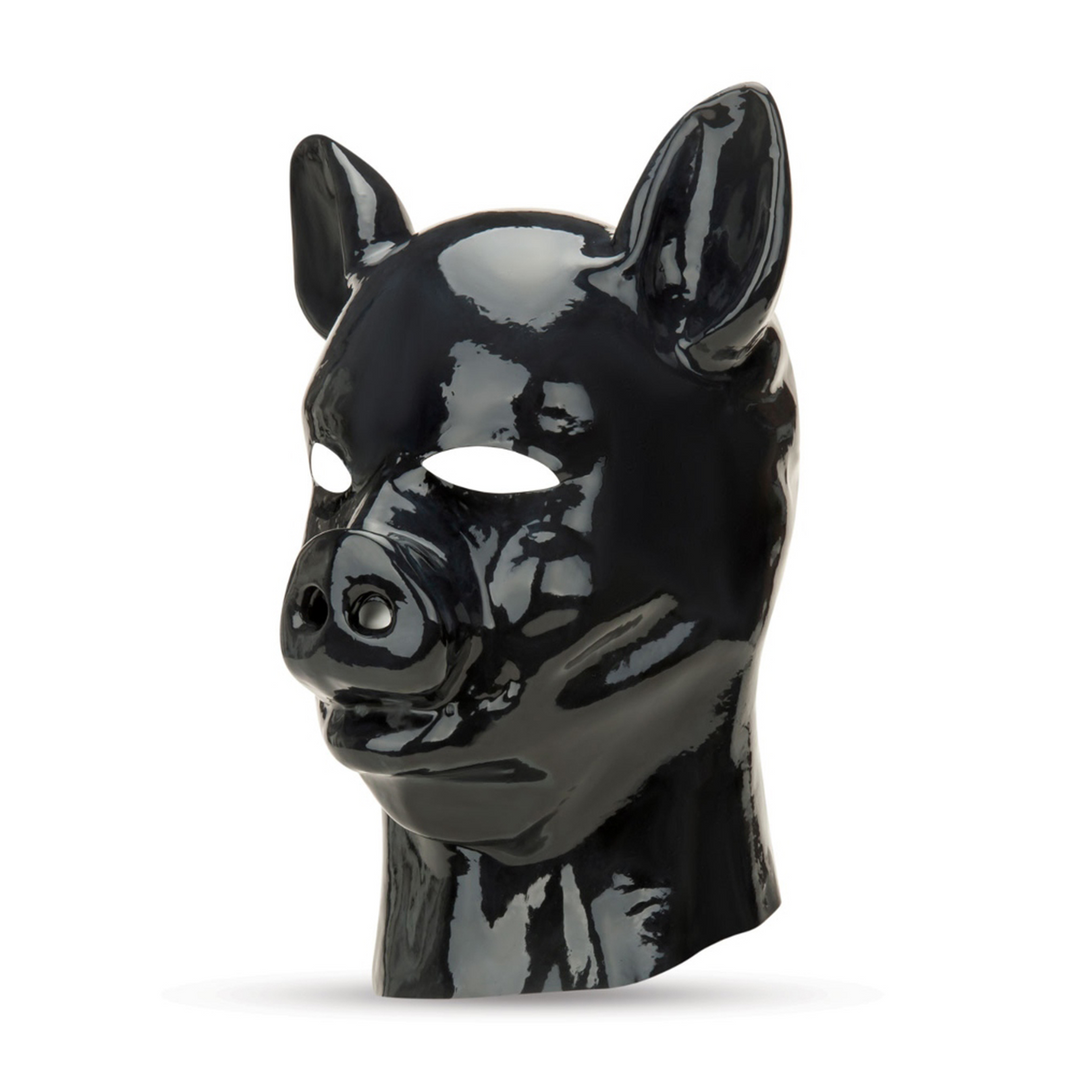 Prowler Red - Latex Pig Hood - Zwart