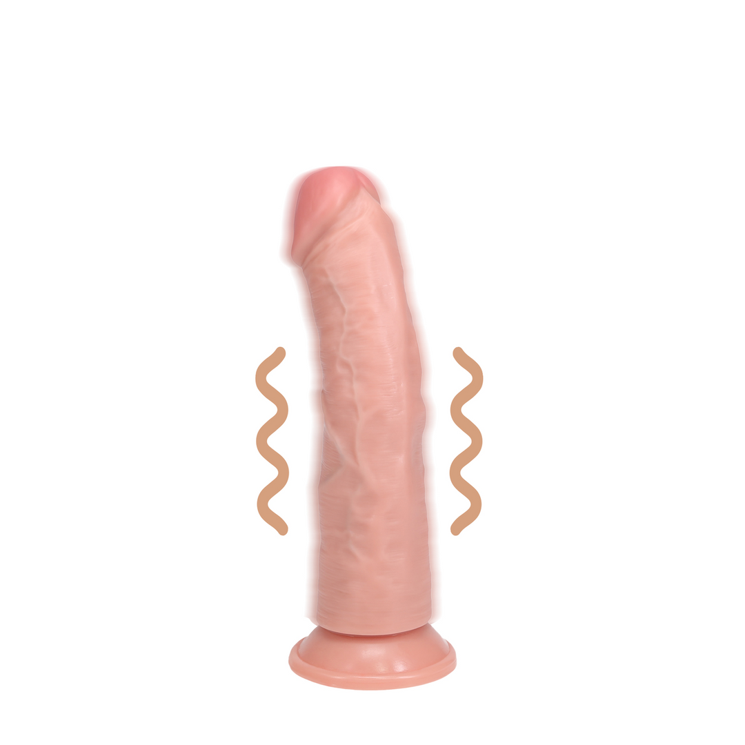 Ultra Realistic Skin - Vibrerende Regelmatige Gebogen Dildo - 6 / 15,5 cm - Vlees