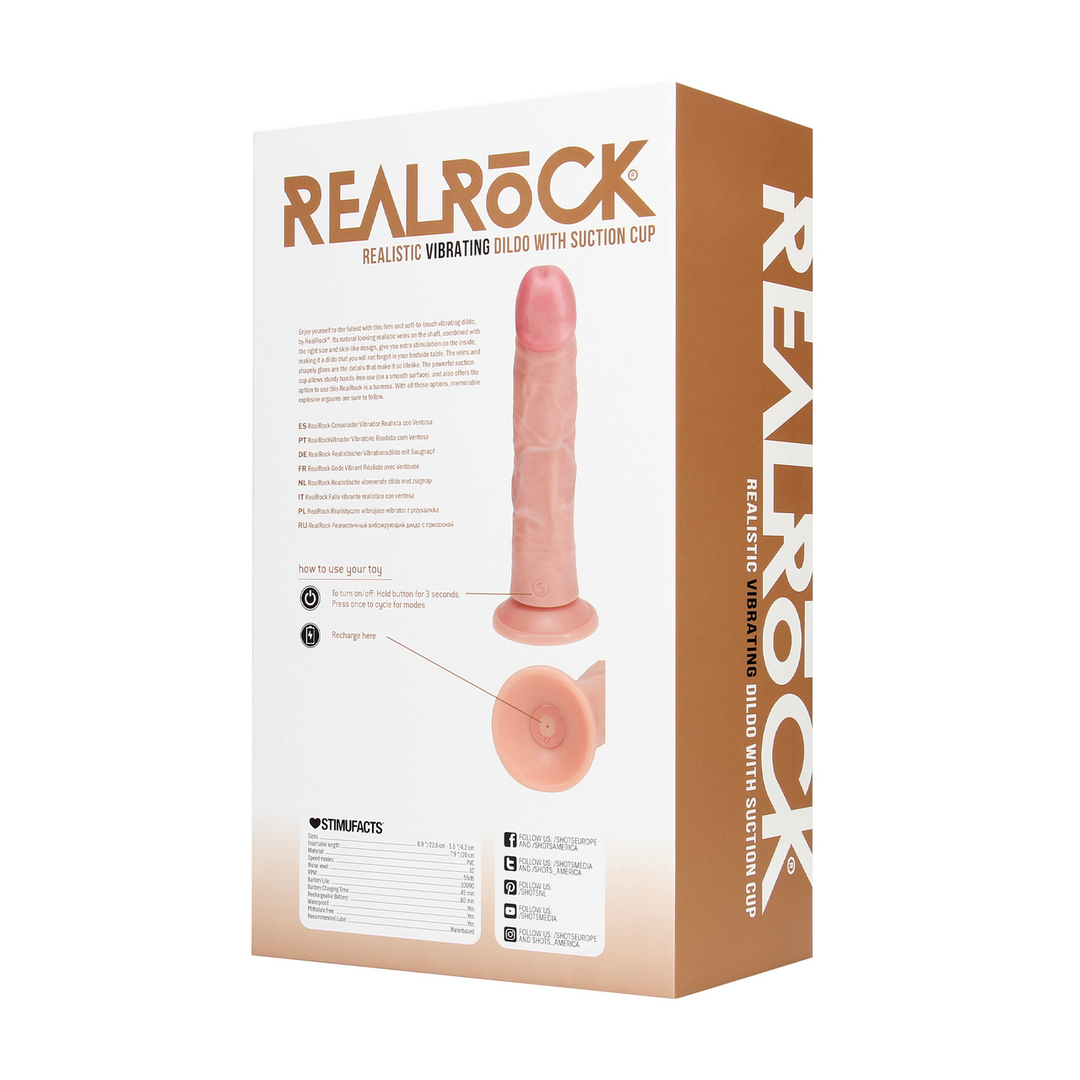 Ultra Realistic Skin - Vibrerende Reguliere Gebogen Dildo - 8 / 20,5 cm - Vlees
