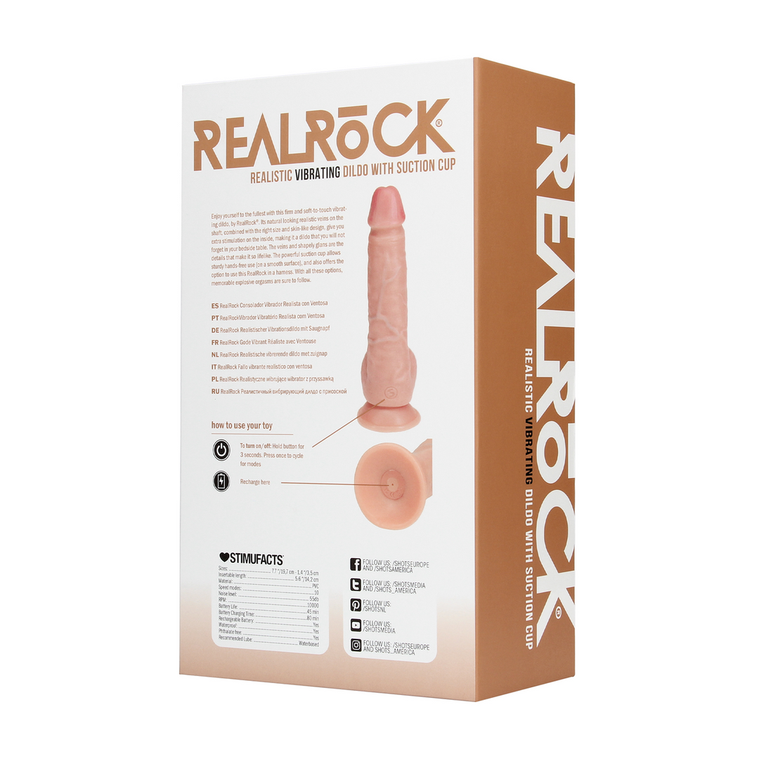 Ultra Realistic Skin - Vibrerende Regelmatige Rechte Penis met Ballen - 7 / 18 cm - Vlees