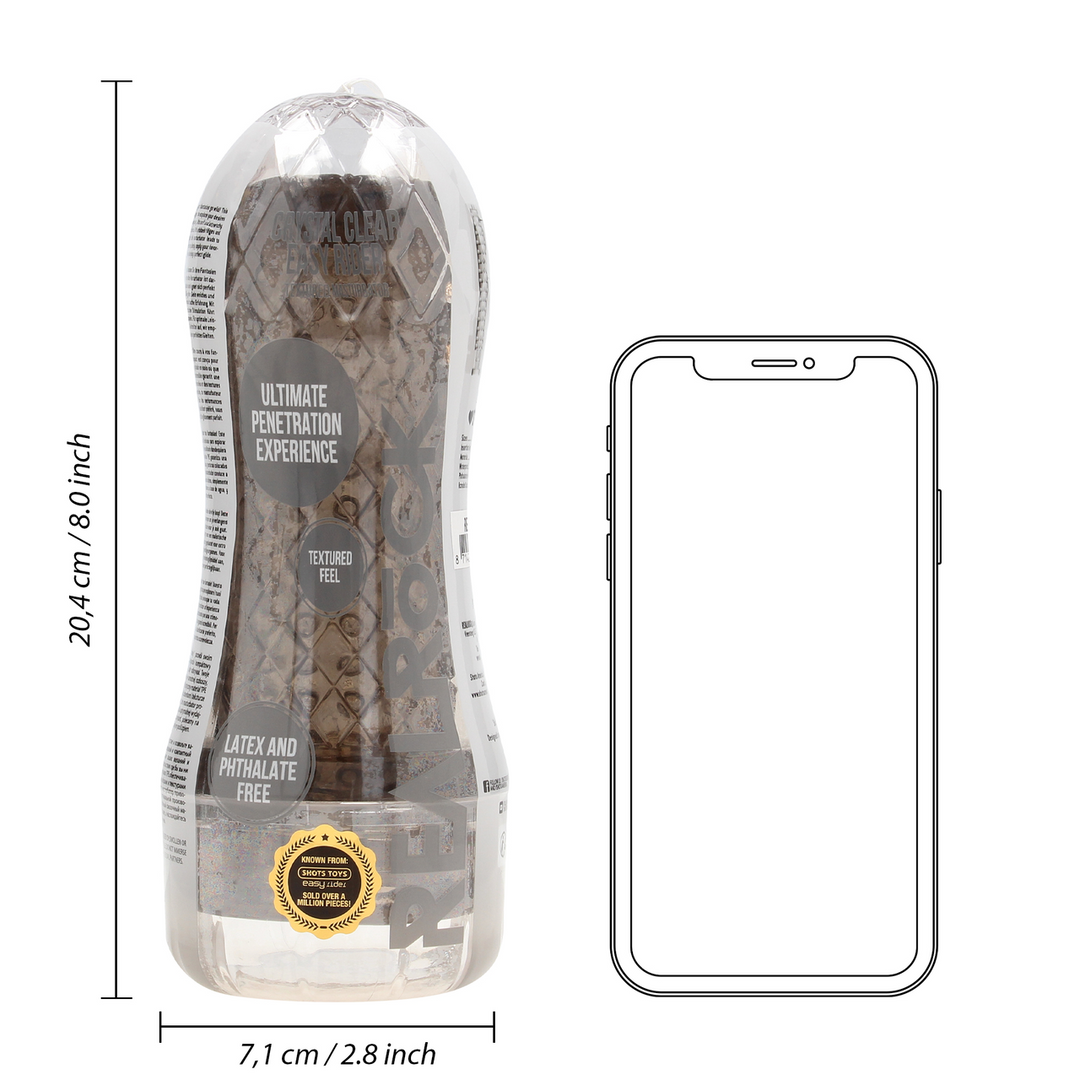 Crystal Clear - Easy Rider - Textured Masturbator - Zwart