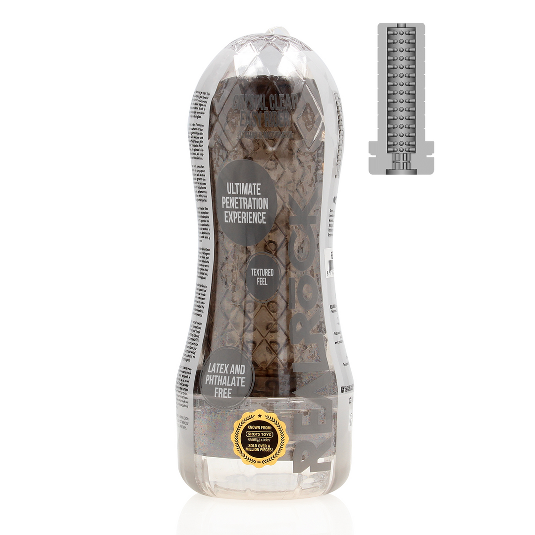 Crystal Clear - Easy Rider - Textured Masturbator - Zwart