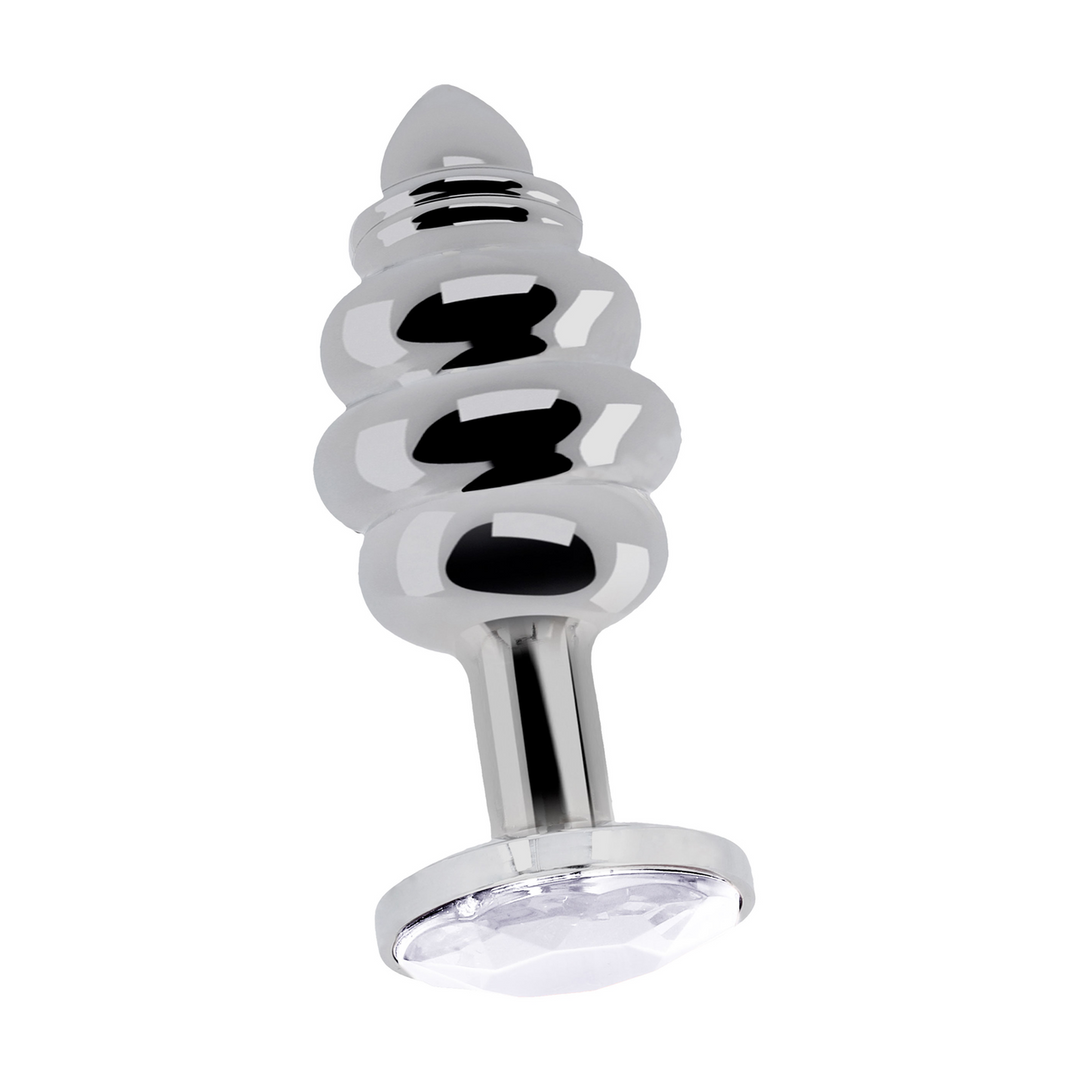 Rich - Ribbed Diamond Plug - 2.8 / 7 cm - Silver