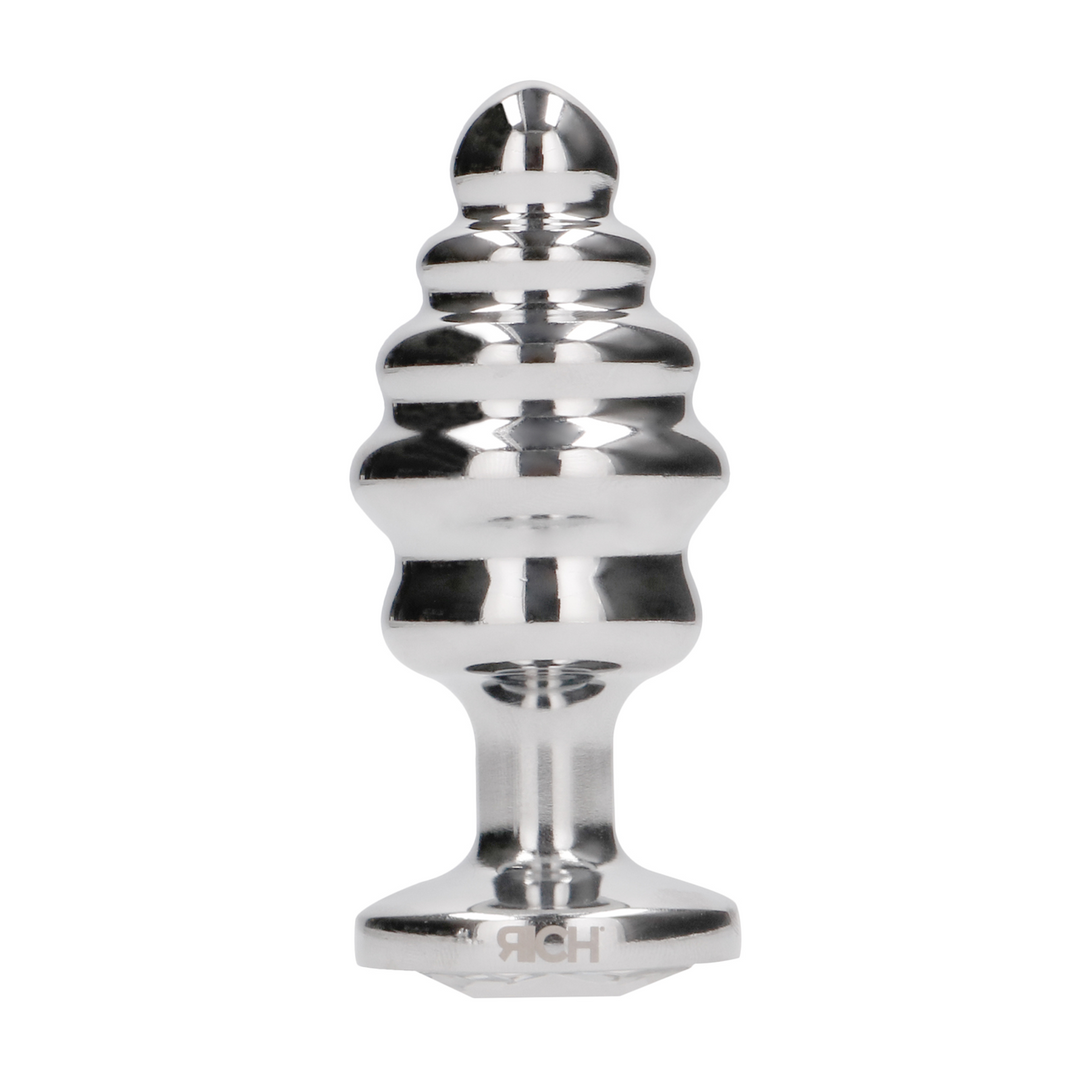 Rich - Ribbed Diamond Plug - 2.8 / 7 cm - Silver