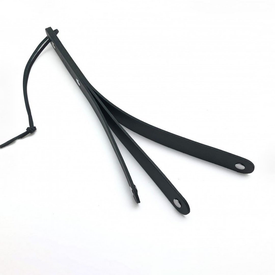 Leren Peddel met 3 Lussen - 39,5 cm - Zwart