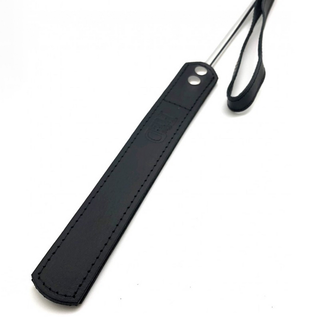 Zweep - Metaal en Leer - 52 cm - Zwart/Zilver