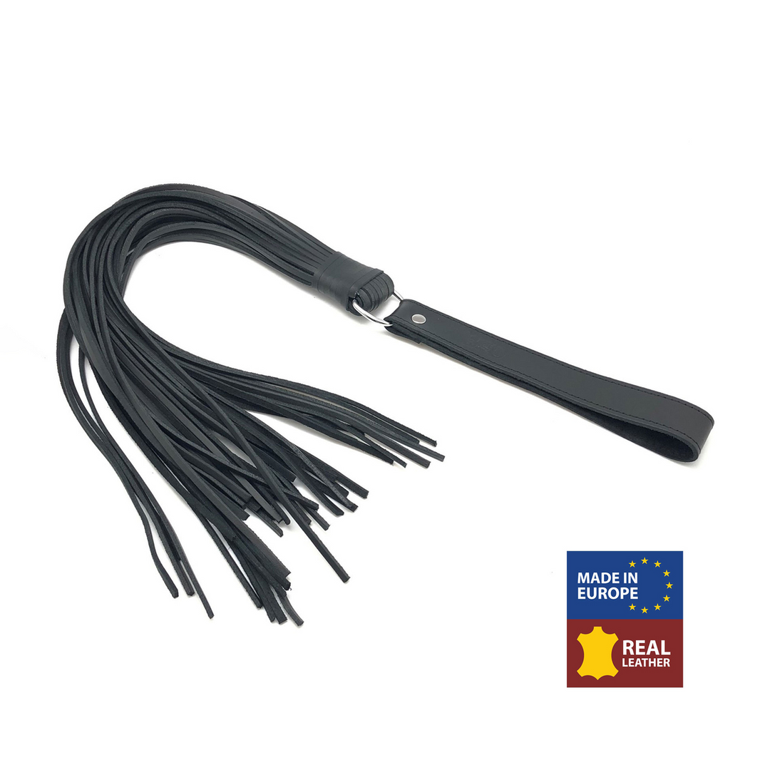 Martinet met Leren Touwen - 75 cm - Zwart