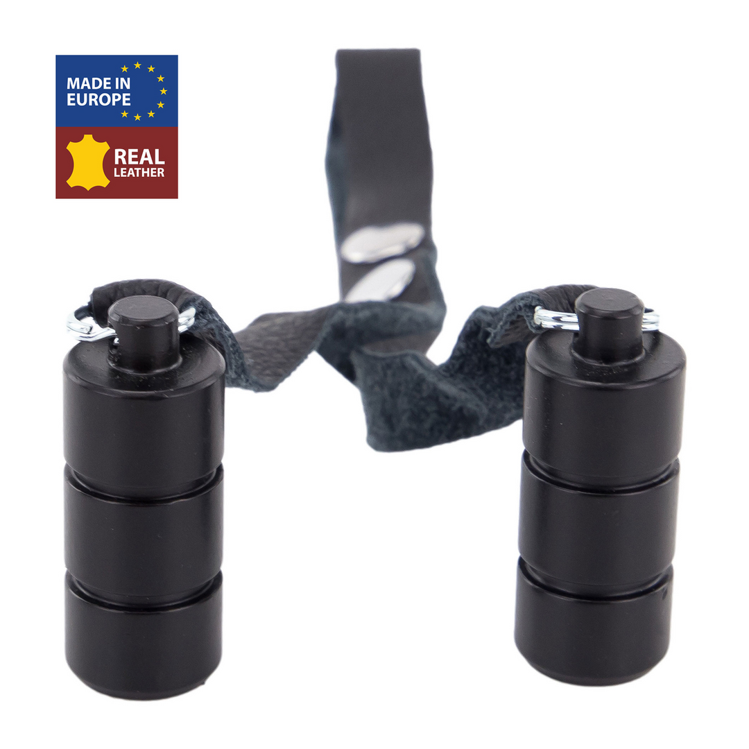 Leren Ballenrek Gewichten 2 x 100 gr - Zwart