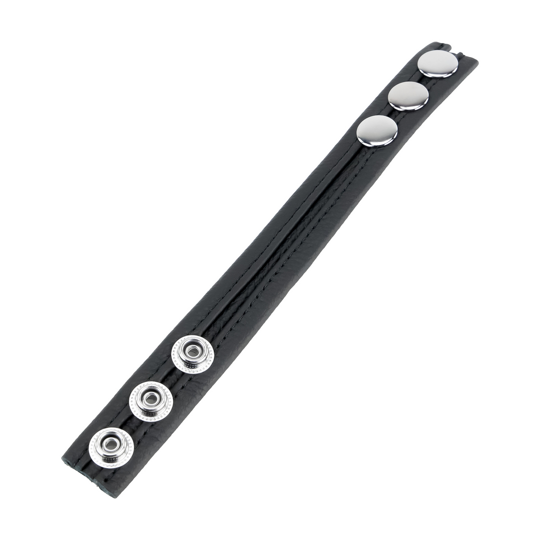 Verstelbare Leren Cockring - Zwart